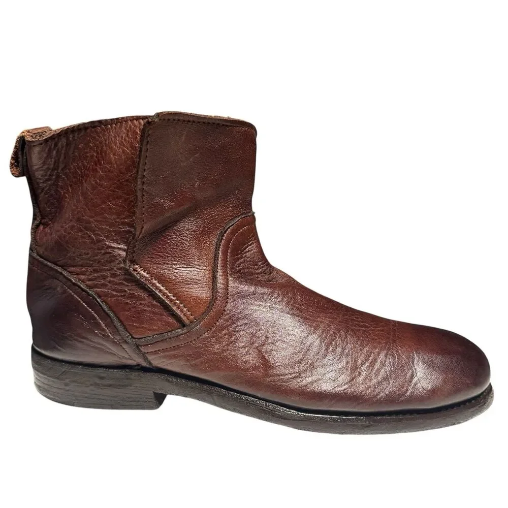 Vintage Shoe Company Brown Leather Ankle Boots‎ Mens 10M Made In USA